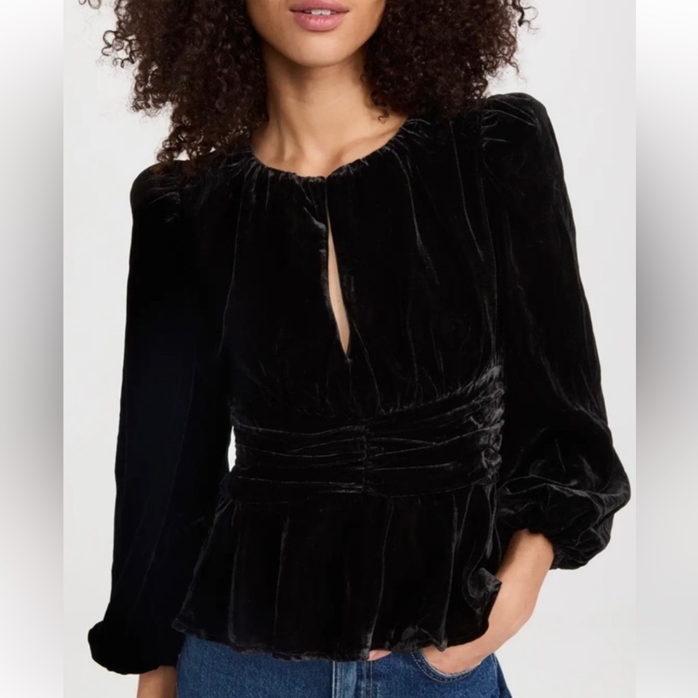 Never worn Rhode Aileen black velvet blouse